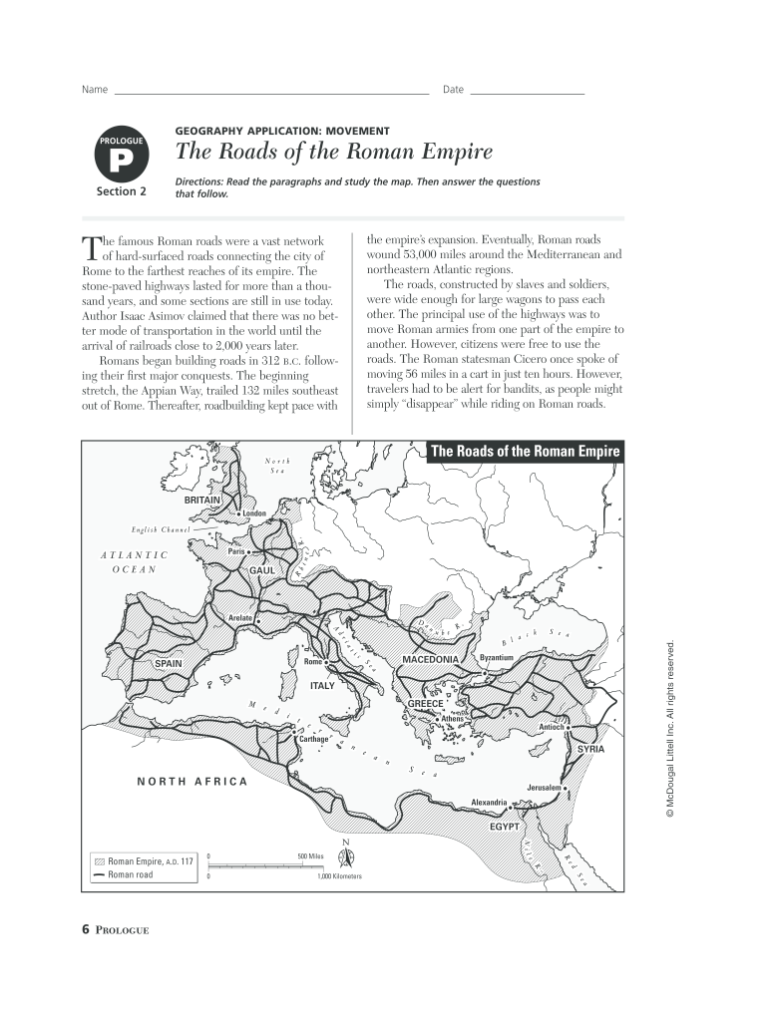 Ancient Rome Map Worksheet Answer Key