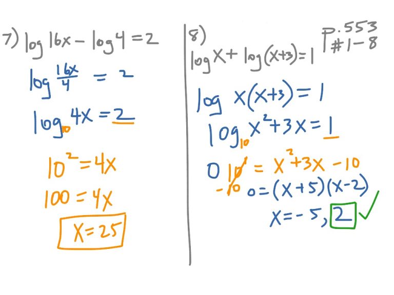 Solve Logarithmic Equations Worksheet