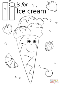 Letter I is for Ice Cream coloring page Free Printable Coloring Pages