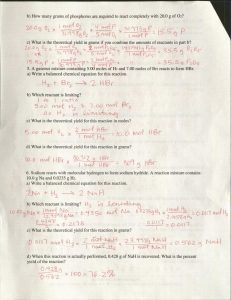 Limiting Reagent Worksheet 2 as Well as Honors Chemistry