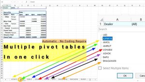How to generate multiple pivot table sheets from single pivot table in