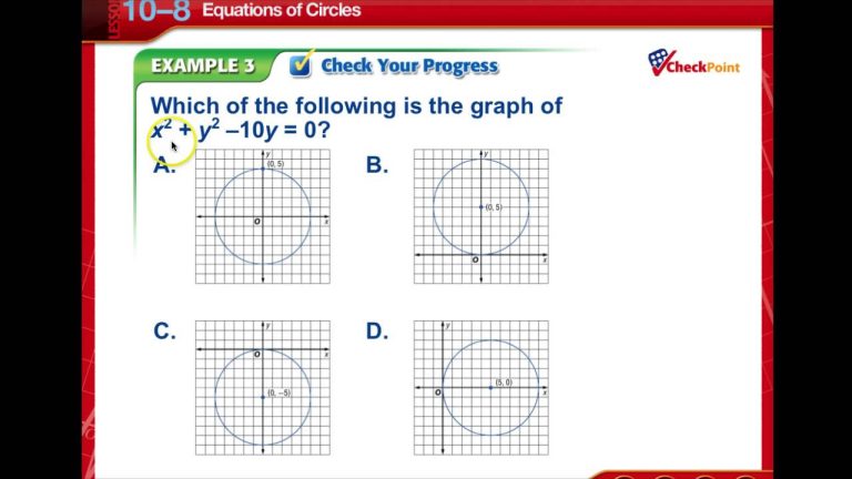 Equations Of Circles Worksheet 10 8
