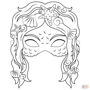 Mermaid Mask coloring page Free Printable Coloring Pages