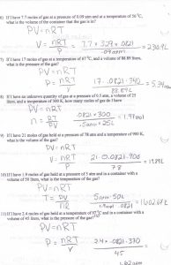 Mixed Gas Laws Worksheet Answers —