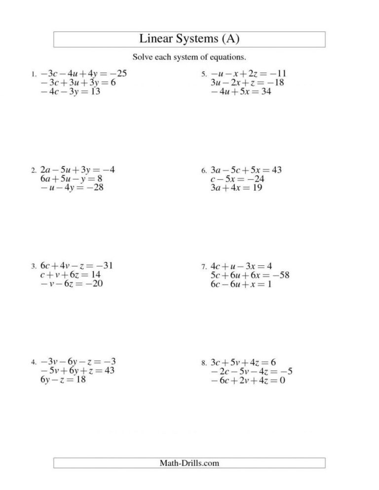 Two Step Equations Pdf Worksheet
