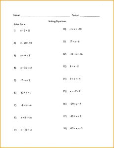 solving multi step equation worksheet