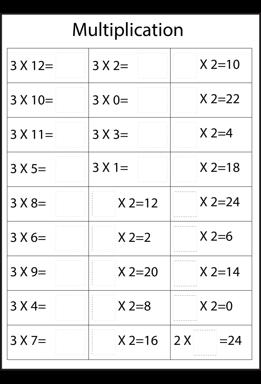 Multiplication Facts Nine Worksheets / FREE Printable Worksheets