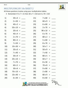 Worksheets In Multiplication For Grade 4