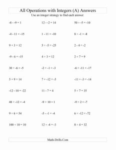 50 Multiplication Of Integers Worksheet Chessmuseum Template Library