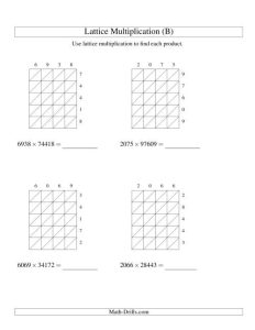 Lattice Multiplication Fourdigit by Fivedigit (B)