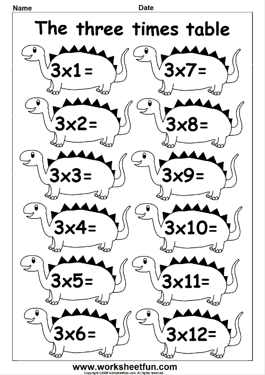 Multiplication Times Tables Worksheets 2, 3, 4 & 5 Times Tables