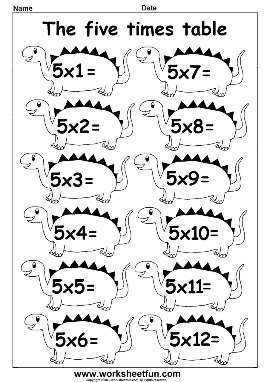 Multiplication Worksheets 1 5