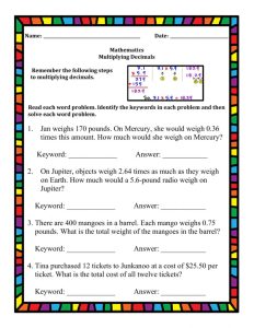 Multiplication With Decimals Word Problems Worksheet Times Tables