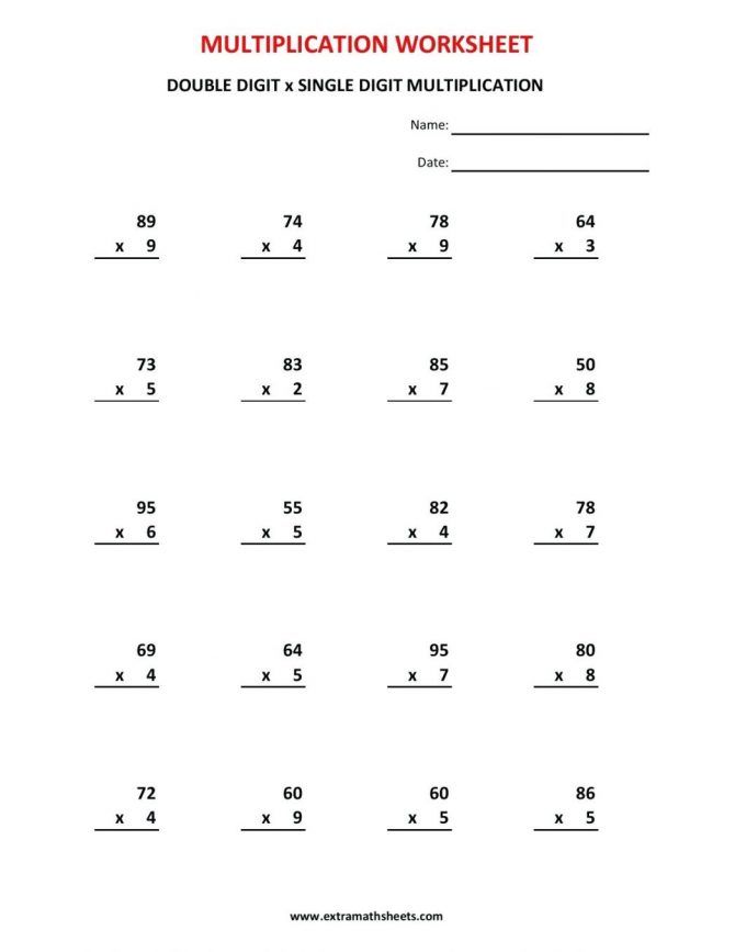 2 X 2 Multiplication Worksheets