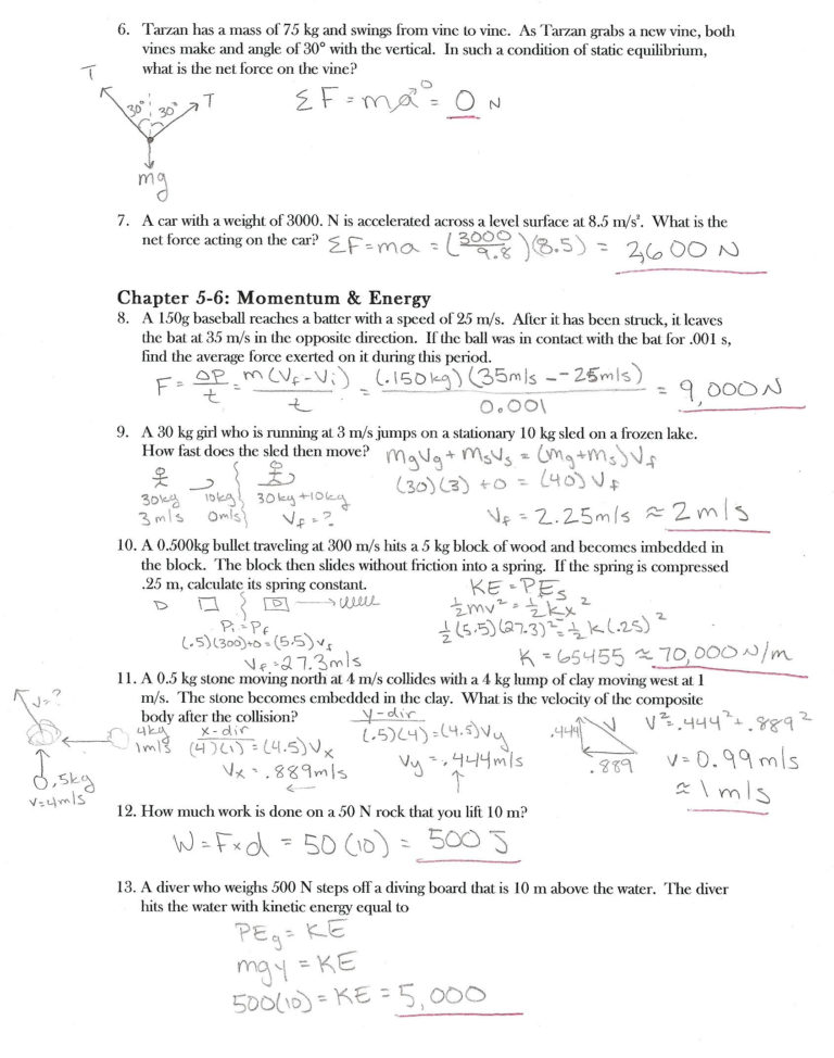 Overview Forces And Newton's Laws Worksheet Answer Key