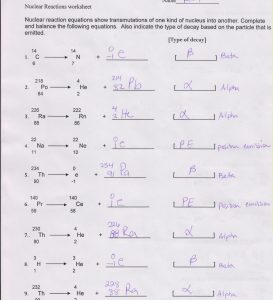 Nuclear Decay Worksheet With Answers Printable Worksheets and