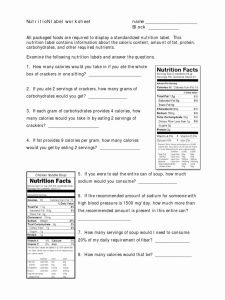 50 Nutrition Label Worksheet Answer Key Chessmuseum Template Library