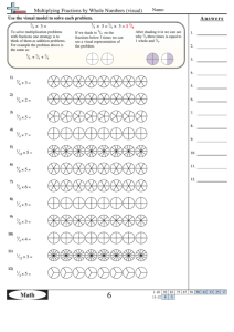Multiplying Fractions By Whole Numbers (Visual) Worksheet With Answer