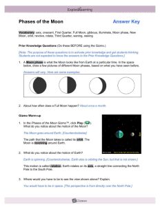 Moon Phases Worksheet Answers —