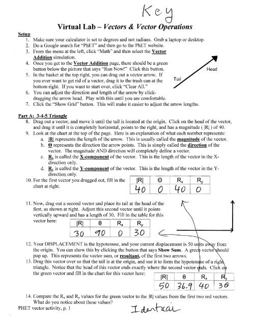 Vector Addition Worksheet With Answers Pdf