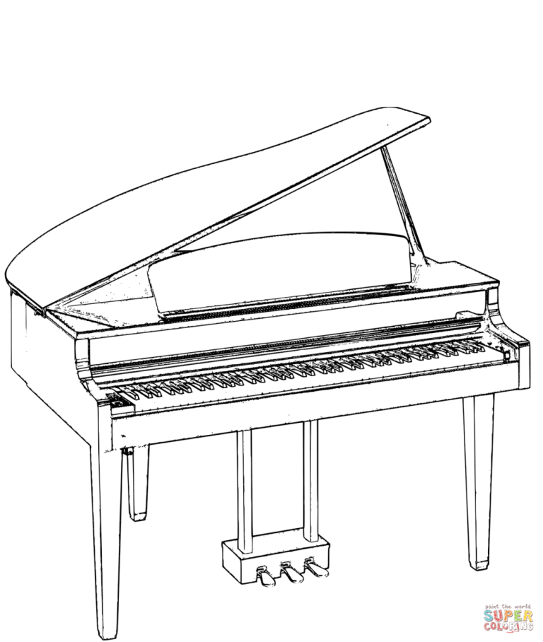 Piano Coloring Page