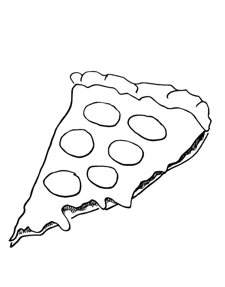 Coloring Page Pizza