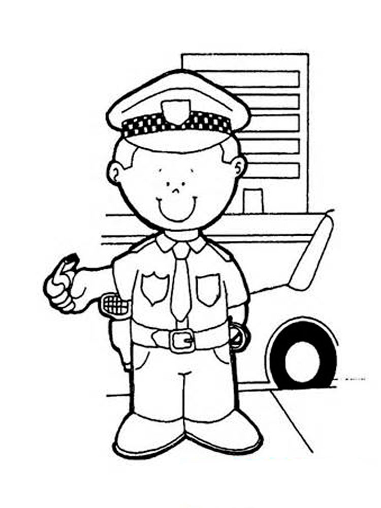 Police Man Coloring Page