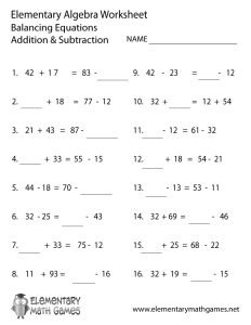 Printable Algebra Worksheets High School Printable Worksheets