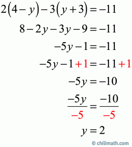 MultiStep Equations Practice Problems with Answers ChiliMath