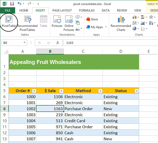 Pivot Table With Multiple Worksheets