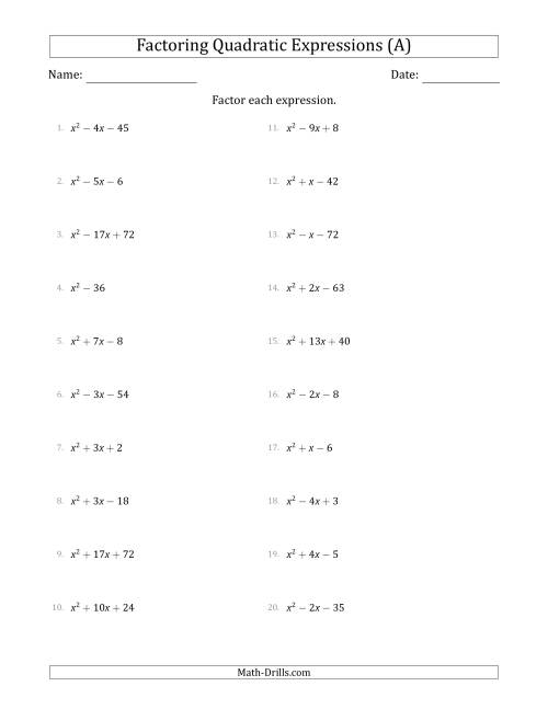 Solving Trig Equations Factoring Worksheet