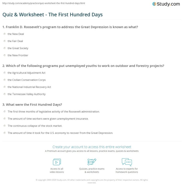 The First 100 Days Worksheet Answer Key