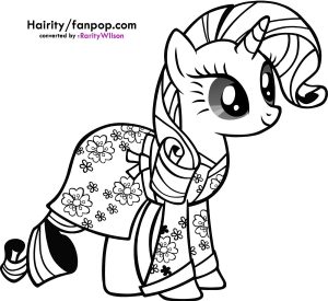 My Little Pony Rarity Coloring Pages Team colors