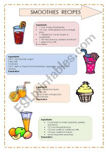 recipe interactive worksheet in 2021 english as a second language