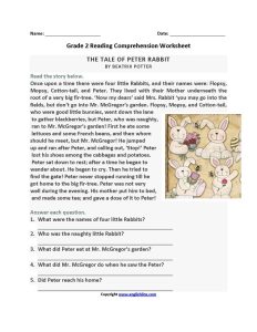 Reading Worksheets Second Grade Reading Worksheets —