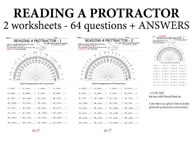 Reading Protractor Worksheet