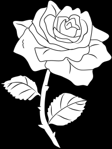 Pretty Rose Coloring Page Free Clip Art