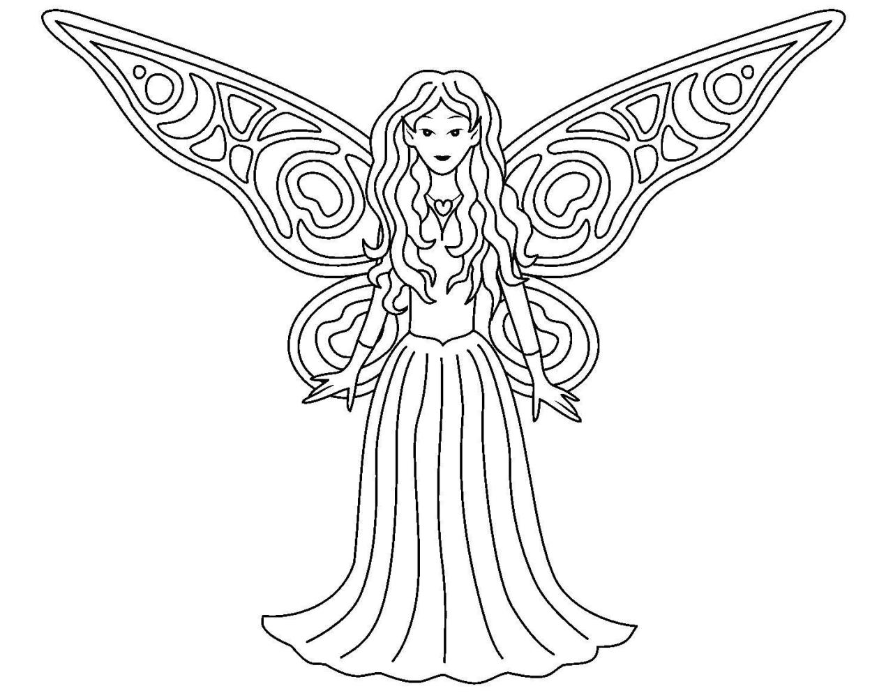 Easy Fairy Coloring Pages