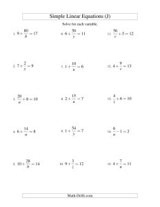 14 Best Images of Systems Of Equations Worksheets Printable Algebra