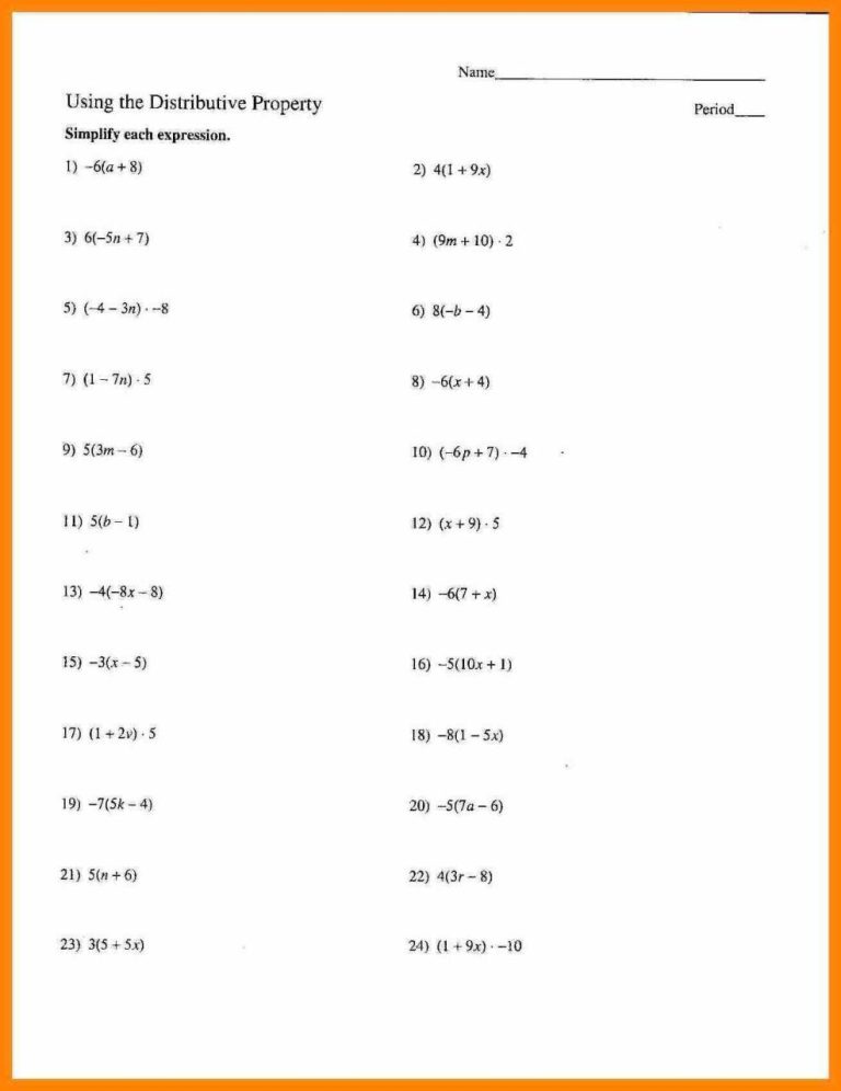 Solving Equations With Variables On Both Sides Worksheets