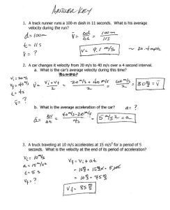Speed and Acceleration Worksheet Answers Briefencounters
