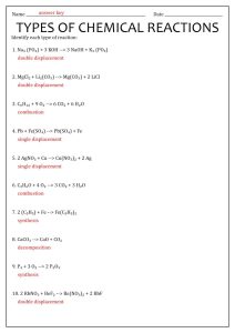 16 Best Images of Types Chemical Reactions Worksheets Answers Types