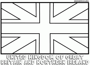 United Kingdom flag printable coloring page