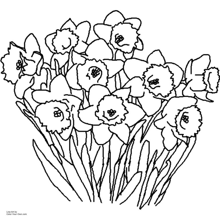 Flower Black And White Coloring Page