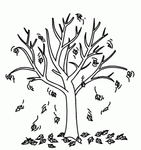 Bare Fall Tree Coloring Page Coloring Home