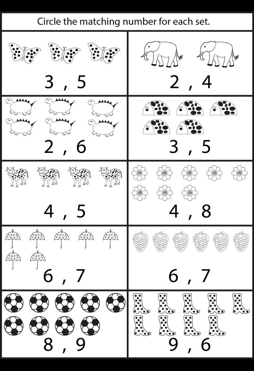 Preschool Free Printable Kindergarten Math Worksheets