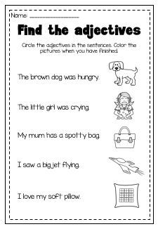 Free Printable Adjectives Worksheets For Grade 2