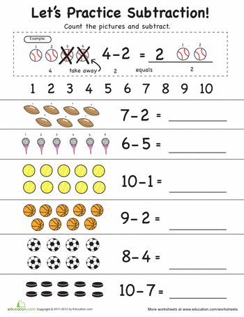 Free Printable Subtraction Worksheets For Grade 1