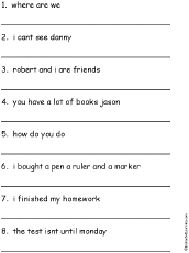 Pdf Punctuation Worksheets For Grade 2 With Answers