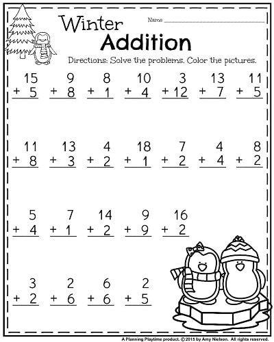 First Grade Addition 1st Grade Math Worksheets